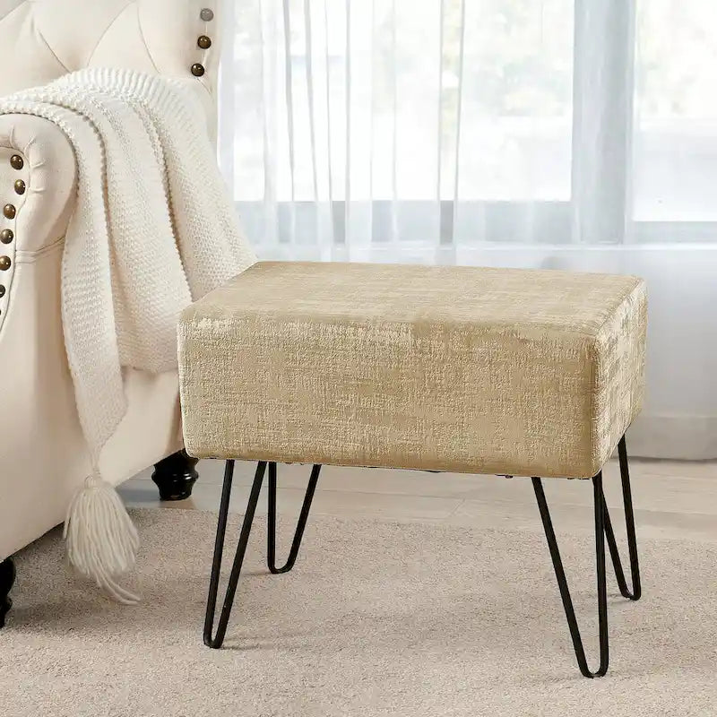 Pouf en velours texturé