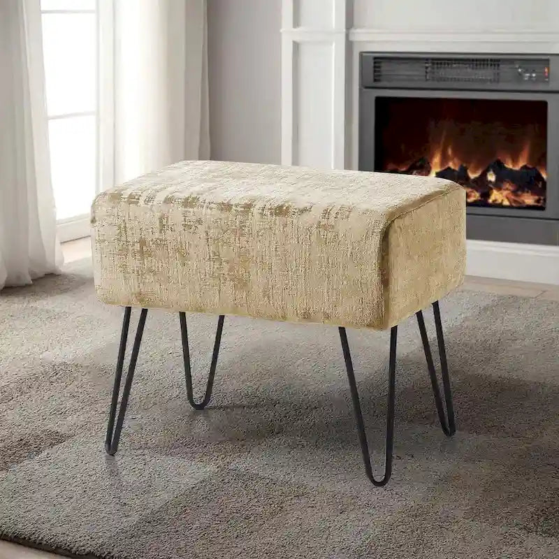 Pouf en velours texturé