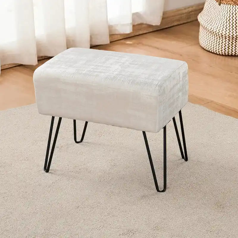 Pouf en velours texturé