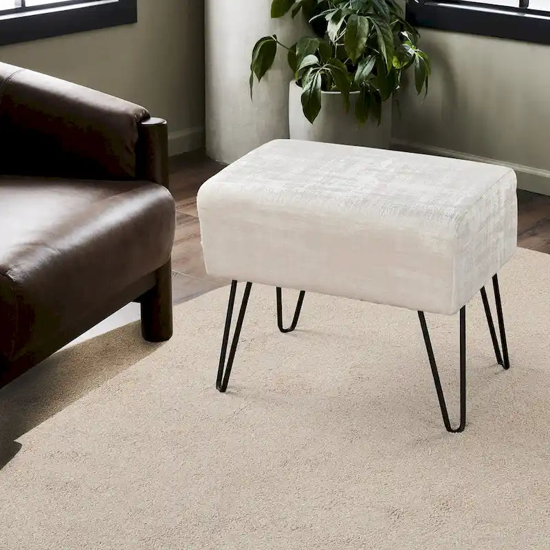 Pouf en velours texturé