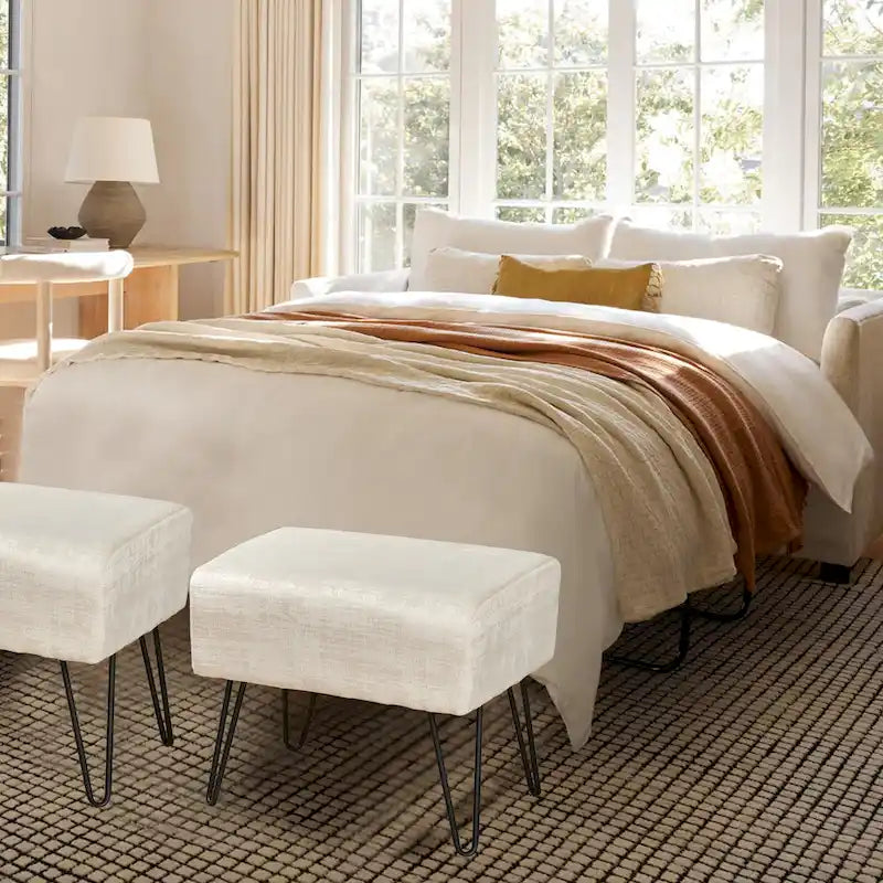 Pouf en velours texturé