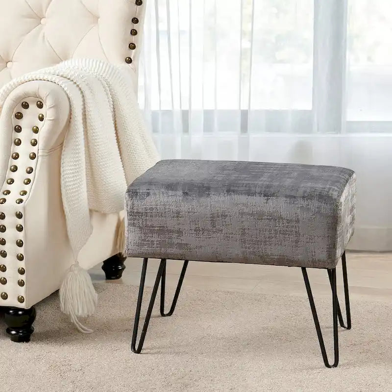 Pouf en velours texturé