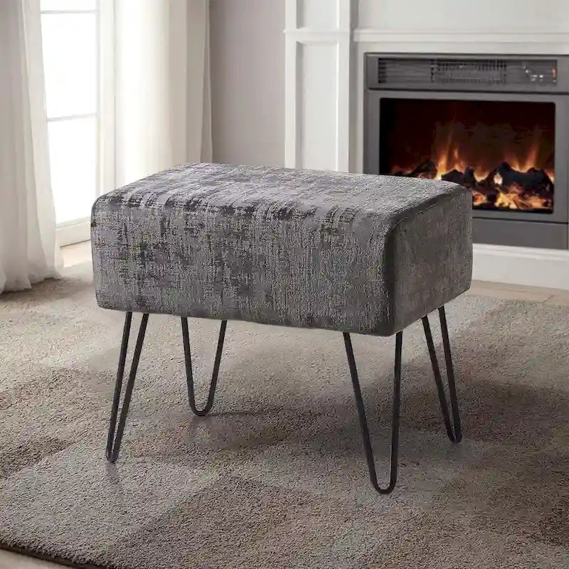 Pouf en velours texturé