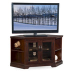 Meuble TV d'angle en bois massif à deux portes