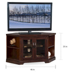 Meuble TV d'angle en bois massif à deux portes