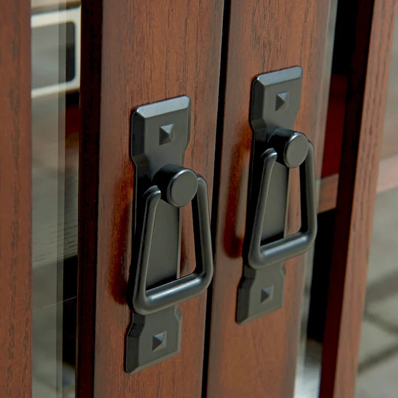 Meuble TV d'angle en bois massif à deux portes