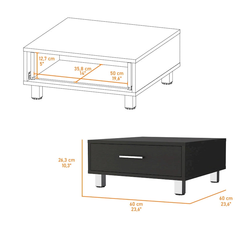 Table basse de 10 pouces de hauteur