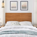 Tête de lit en bois massif pour lit Queen/King avec design à panneau plat, à assortir avec notre cadre de lit flottant, Teck