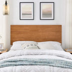 Tête de lit en bois massif pour lit Queen/King avec design à panneau plat, à assortir avec notre cadre de lit flottant, Teck