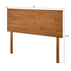 Tête de lit en bois massif pour lit Queen/King avec design à panneau plat, à assortir avec notre cadre de lit flottant, Teck