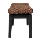Banc en teck et osier naturel tressé à la main