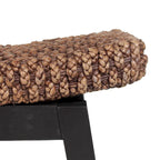 Banc en teck et osier naturel tressé à la main