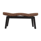 Banc en teck et osier naturel tressé à la main