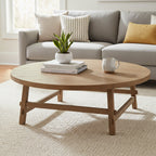 Rosie Medium Brown Solid Wood 48 Round Coffee Table - 48L x 48W x 16H