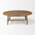 Table basse ronde 48'' en bois massif marron moyen - 48L x 48l x 16H