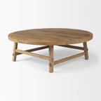 Table basse ronde 48'' en bois massif marron moyen - 48L x 48l x 16H