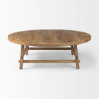 Table basse ronde 48'' en bois massif marron moyen - 48L x 48l x 16H