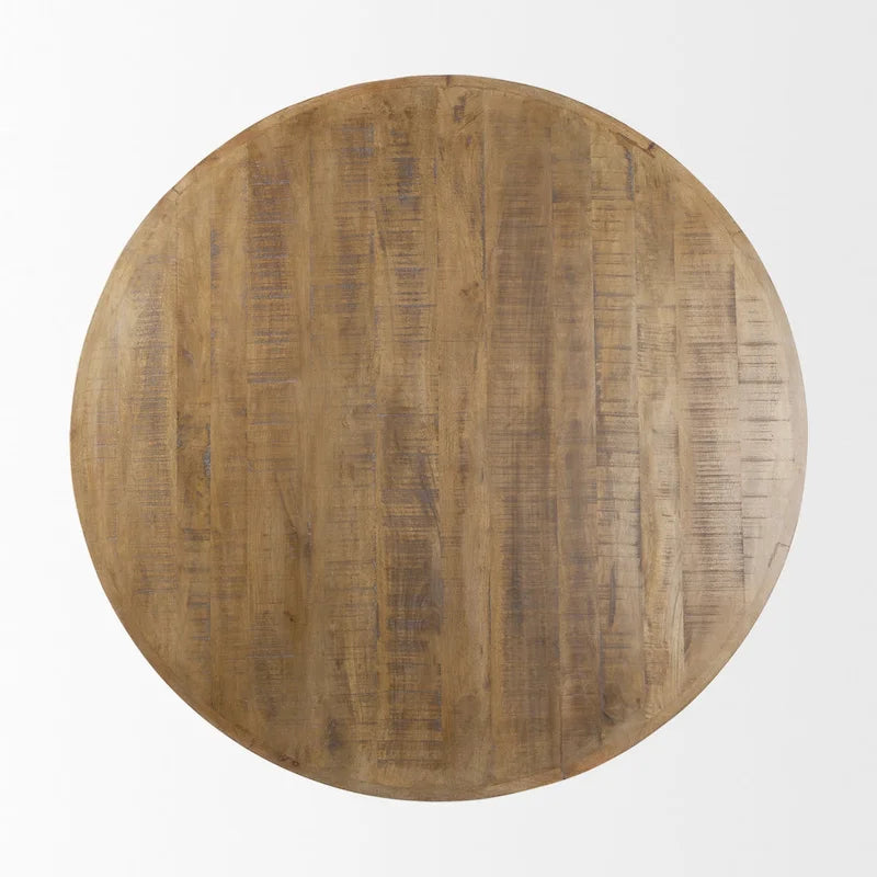 Table basse ronde 48'' en bois massif marron moyen - 48L x 48l x 16H