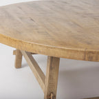 Table basse ronde 48'' en bois massif marron moyen - 48L x 48l x 16H