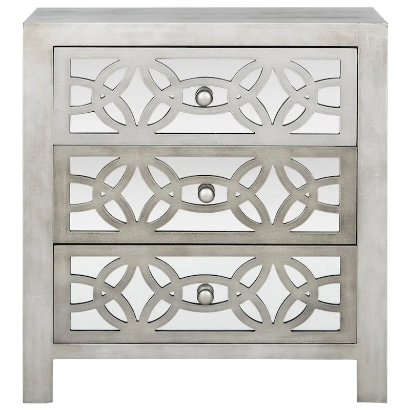 Commode à 3 tiroirs Nairne Grise - 26Lx12Px28H