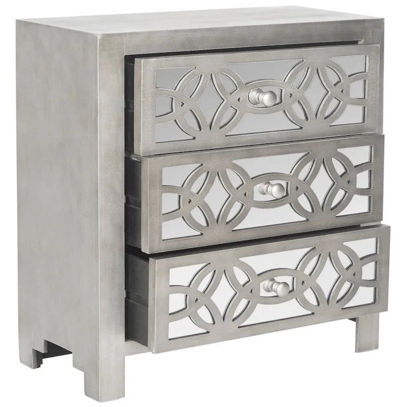 Commode à 3 tiroirs Nairne Grise - 26Lx12Px28H
