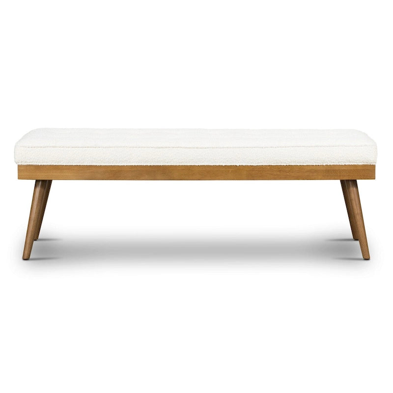 Banc en tissu – Assise capitonnée avec pieds en bois massif