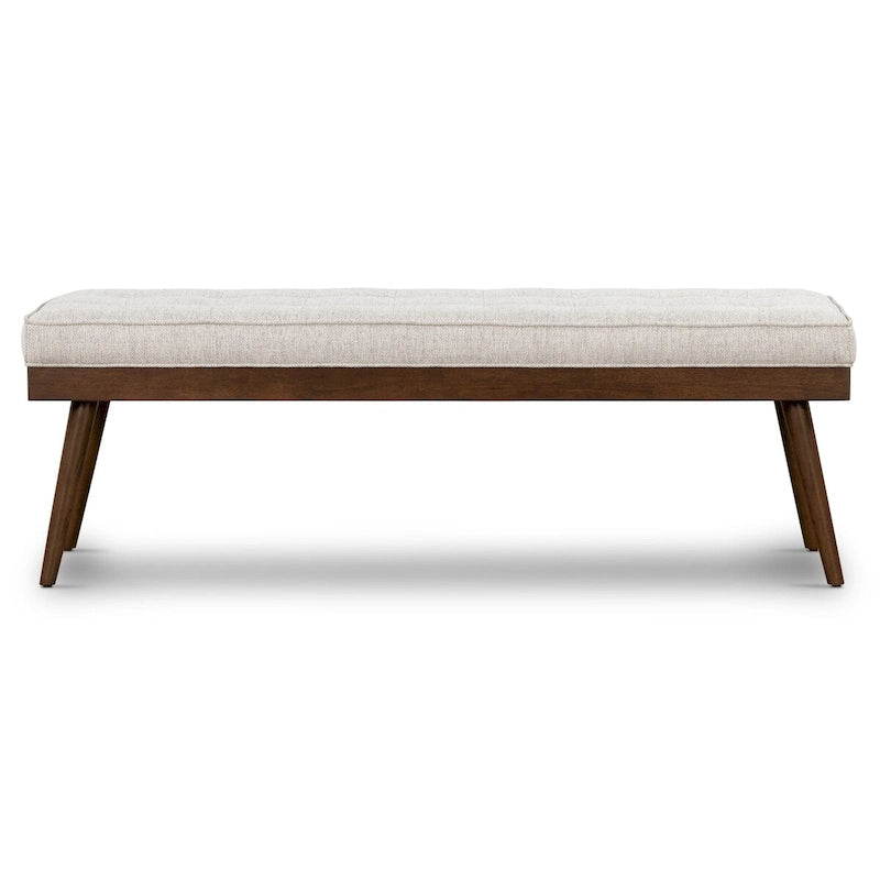 Banc en tissu – Assise capitonnée avec pieds en bois massif