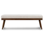 Banc en tissu – Assise capitonnée avec pieds en bois massif