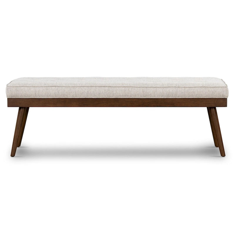 Banc en tissu – Assise capitonnée avec pieds en bois massif