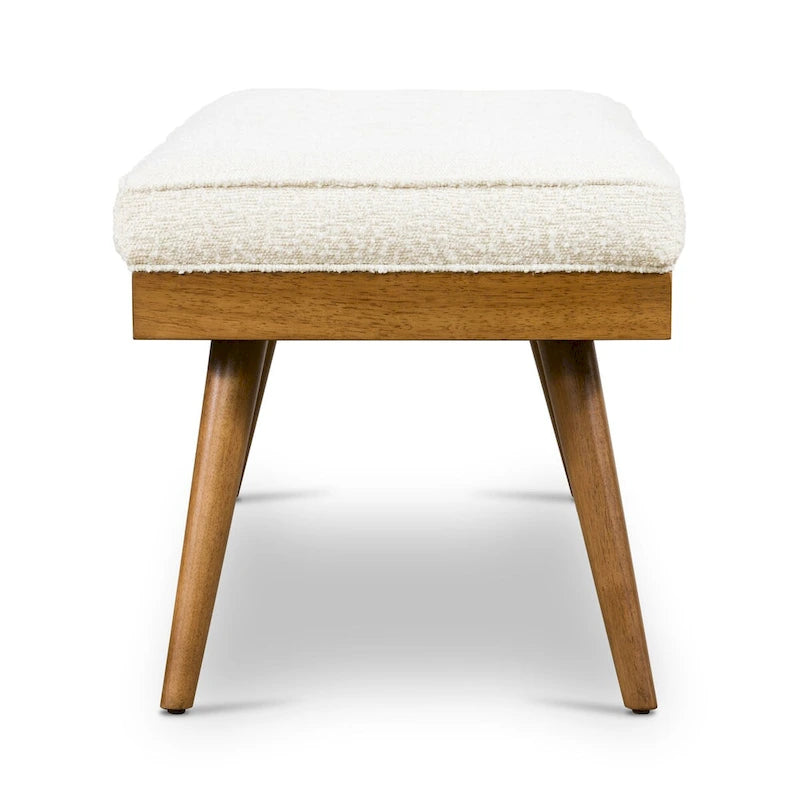Banc en tissu – Assise capitonnée avec pieds en bois massif
