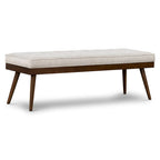 Banc en tissu – Assise capitonnée avec pieds en bois massif