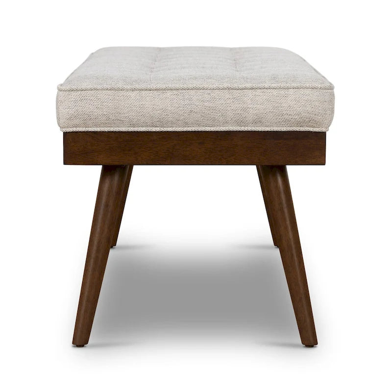 Banc en tissu – Assise capitonnée avec pieds en bois massif
