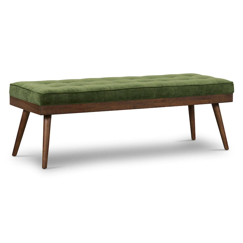 Banc en tissu – Assise capitonnée avec pieds en bois massif