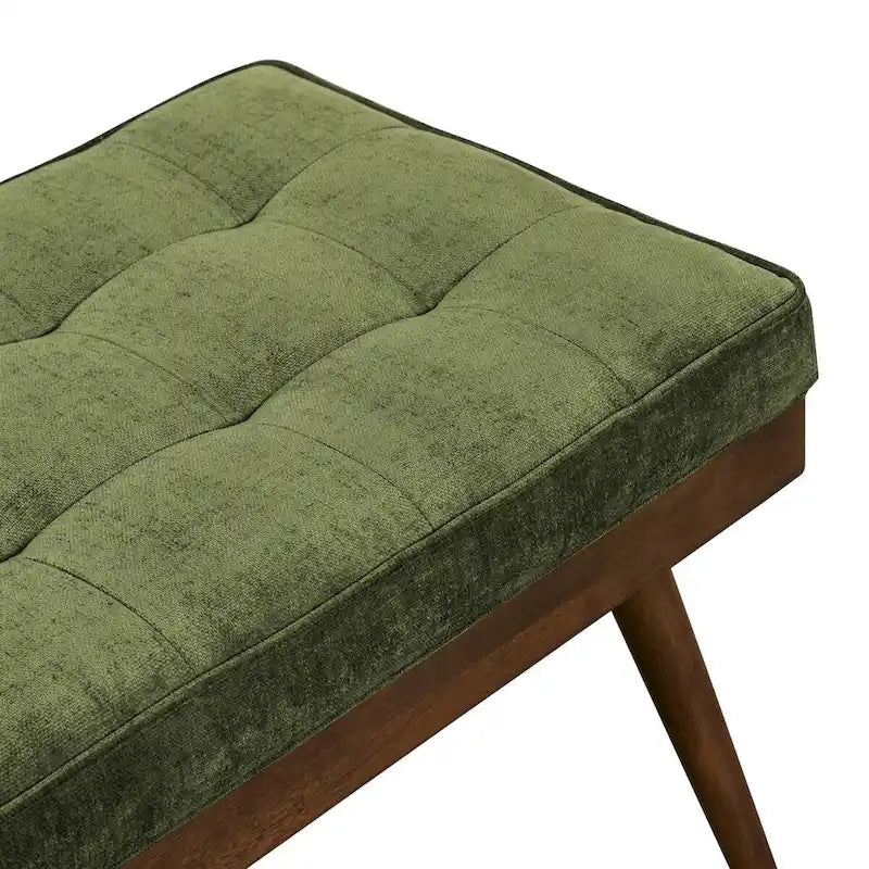 Banc en tissu – Assise capitonnée avec pieds en bois massif