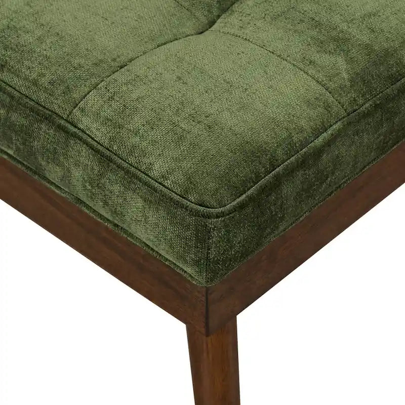 Banc en tissu – Assise capitonnée avec pieds en bois massif