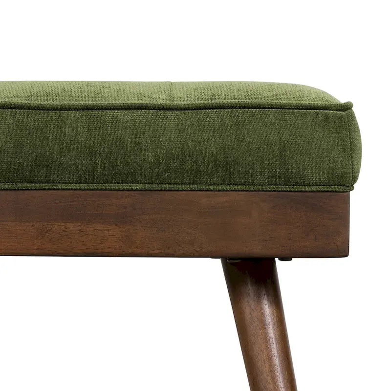 Banc en tissu – Assise capitonnée avec pieds en bois massif