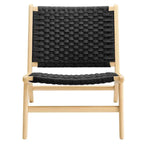 Fauteuil de salon en bois et corde tressée