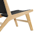 Fauteuil de salon en bois et corde tressée