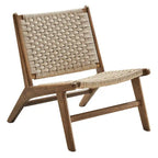 Fauteuil de salon en bois et corde tressée