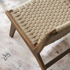Fauteuil de salon en bois et corde tressée