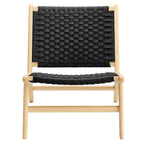 Fauteuil de salon en bois et corde tressée