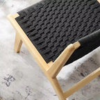 Fauteuil de salon en bois et corde tressée