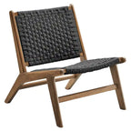 Fauteuil de salon en bois et corde tressée