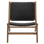 Fauteuil de salon en bois et corde tressée