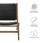 Fauteuil de salon en bois et corde tressée