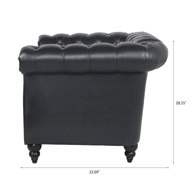 Rembourrage en similicuir classique et élégant de 215 cm – pieds en bouleau robuste, rembourrage doux.