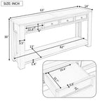 Console/Table de canapé avec tiroirs de rangement et étagère inférieure