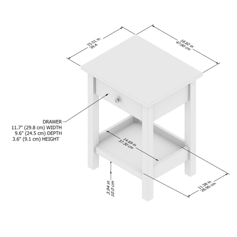 Table d'appoint de salon de ferme.