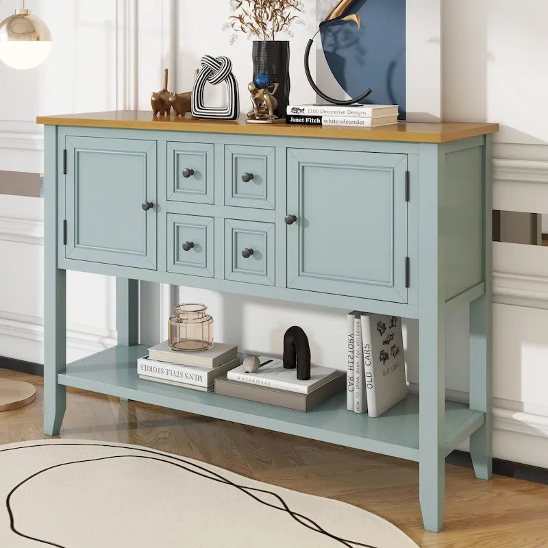 Buffet console vintage avec étagère inférieure