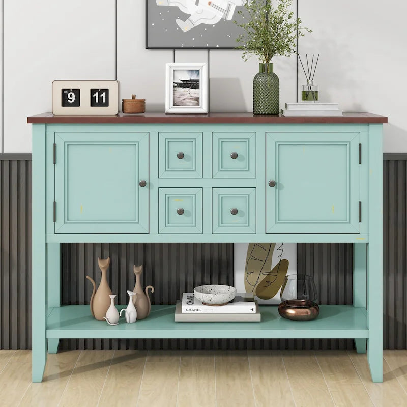 Buffet console vintage avec étagère inférieure